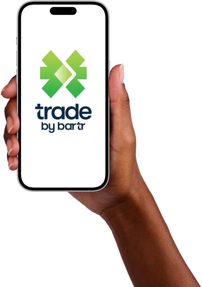 TradebyBartr app on a phone